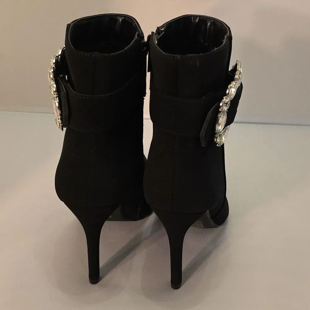Brand New Soda Pointed Toe With Crystal Buckle Bootie — image 7 of 8